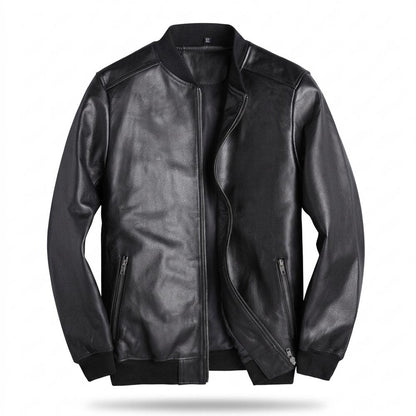 Nobleman Code - Zuzad | Genarbte Gefütterte Lederjacke Herren