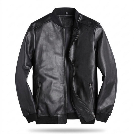 Nobleman Code - Zuzad | Genarbte Gefütterte Lederjacke Herren