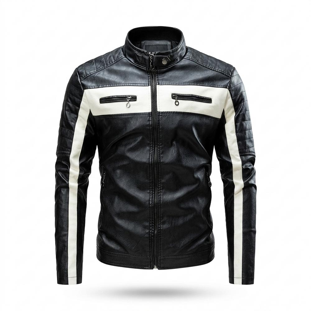 Gentleman Code - Eifer | Gesteppt Zweifarbig Lederjacke Herren