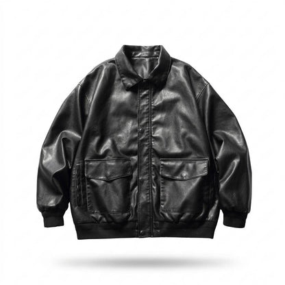 Nobleman Code - Lavil | Locker Aufgesetzt Lederjacke Unisex