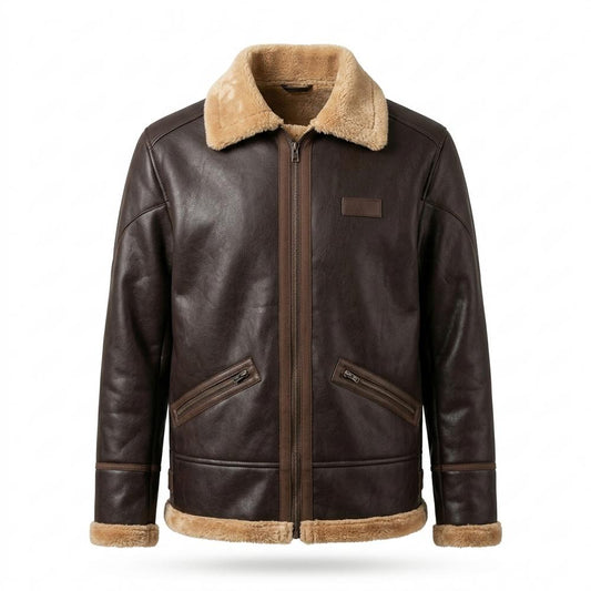 Gentleman Code - Aukod | Gefütterte Zweifarbige Lederjacke Herren
