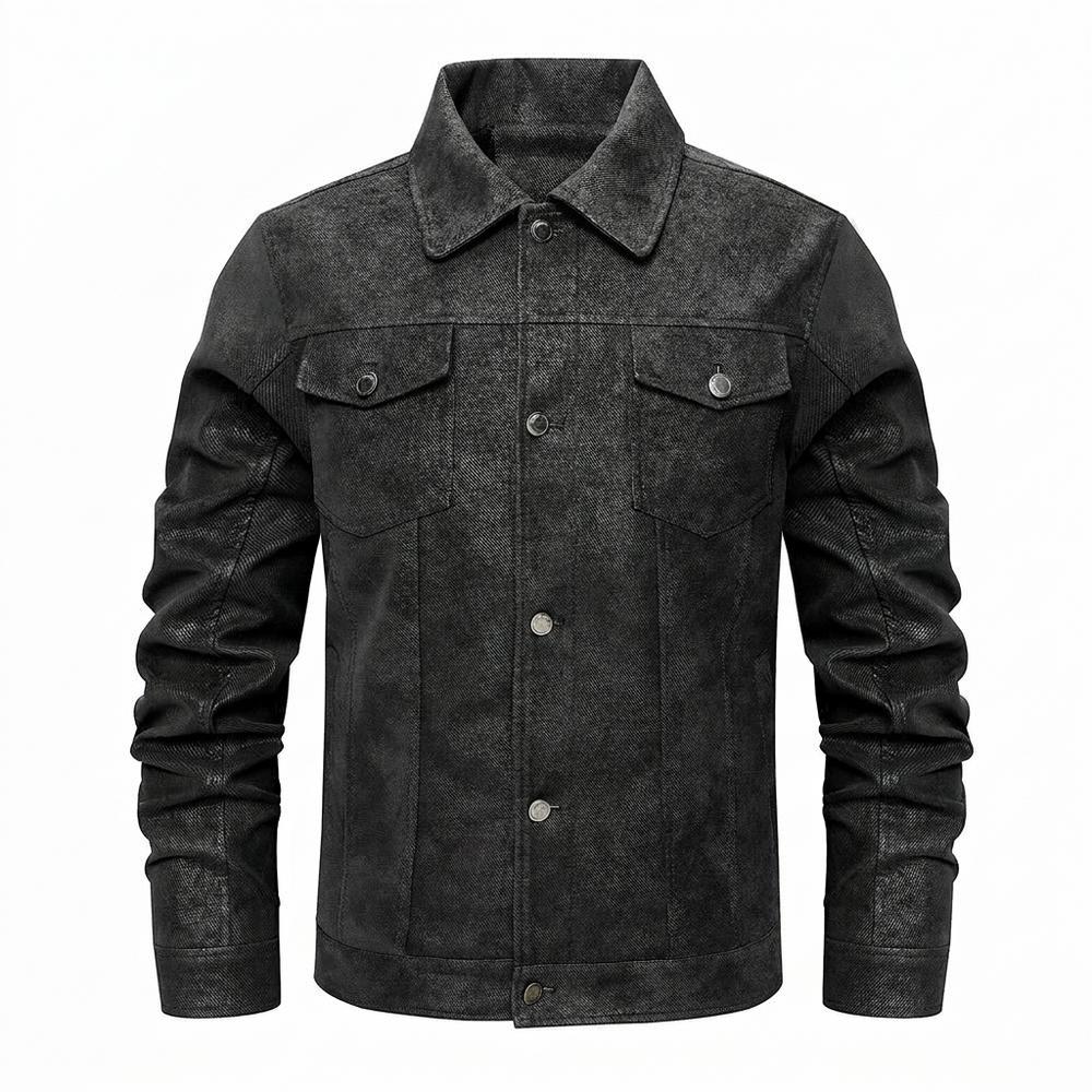 Nobleman Code - Koler | Strukturiert Geknöpft Lederjacke Herren