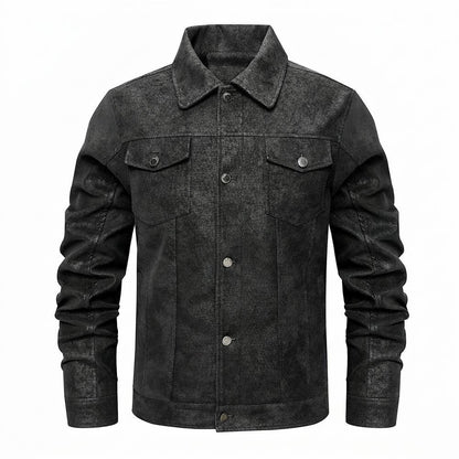 Nobleman Code - Koler | Strukturiert Geknöpft Lederjacke Herren