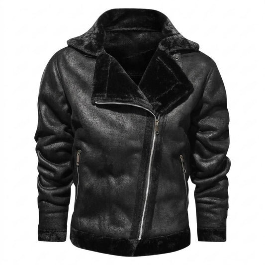 Nobleman Code - Nibuv | Gefüttert Asymmetrisch Wildleder-Jacke Herren