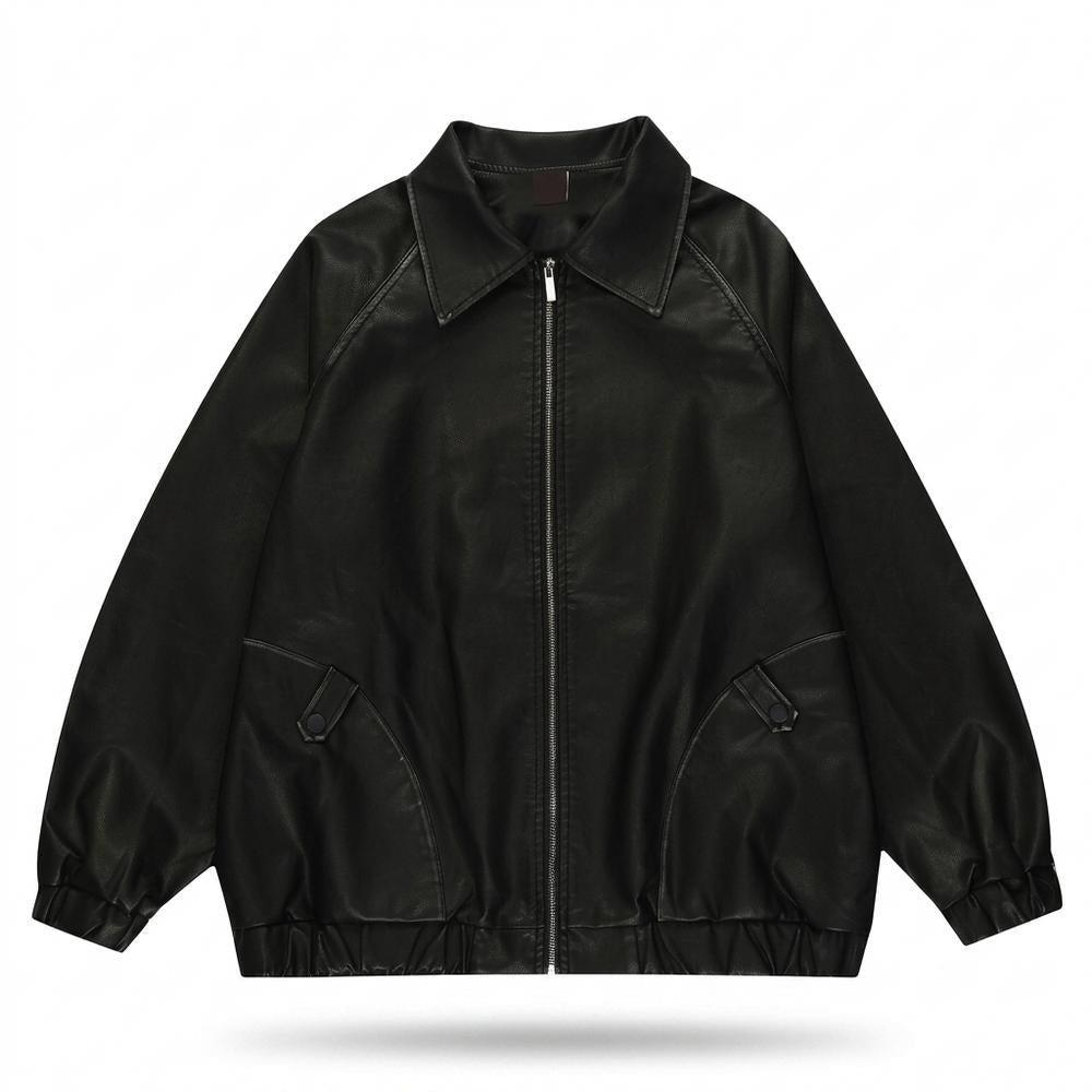 Gentleman Code - Aobir | Glatte Weite Lederjacke Unisex