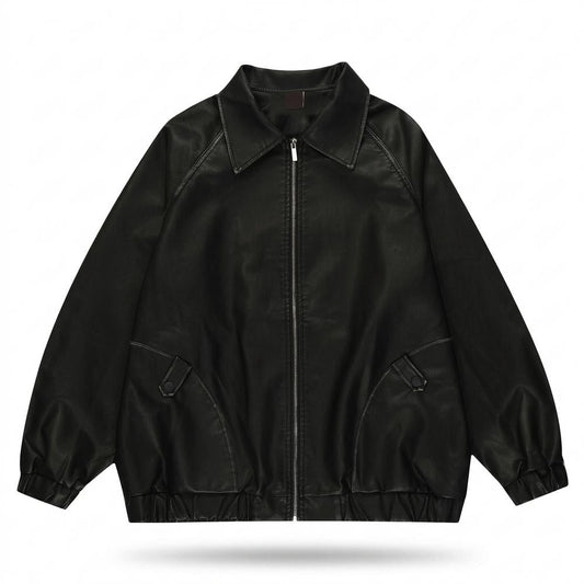 Gentleman Code - Aobir | Glatte Weite Lederjacke Unisex