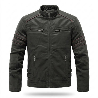 Gentleman Code - Ranal | Gesteppte Paspelierte Lederjacke Herren