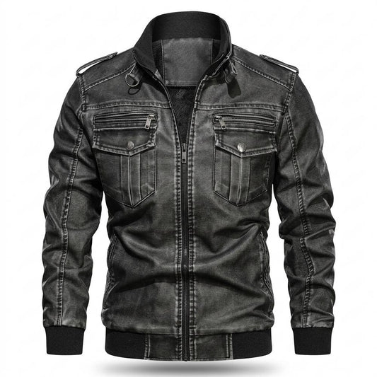 Nobleman Code - Zekat | Gefütterte Gewaschene Lederjacke Herren