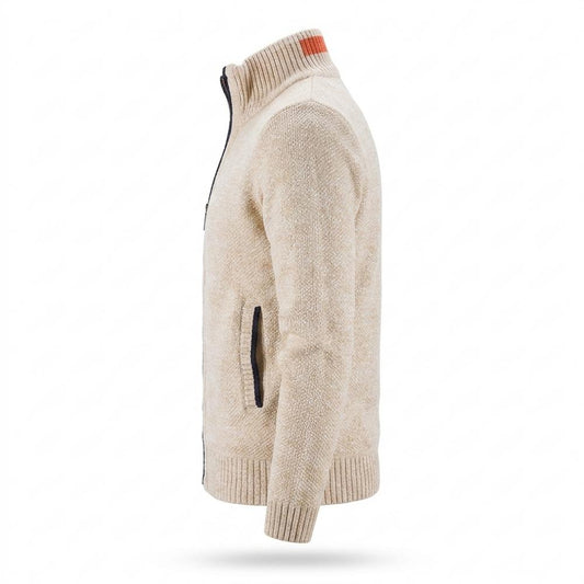 Gentleman Code - Likis | Strukturiert Gefüttert Strickjacke Herren