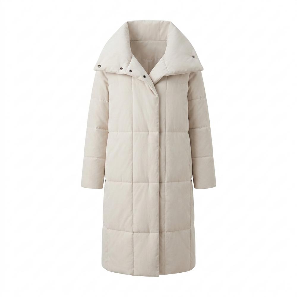 Gentleman Code - Cimil | Wattierter Langer Mantel Damen