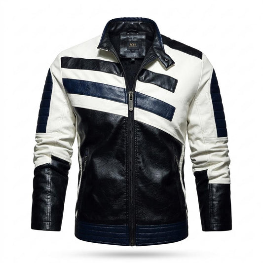 Nobleman Code - Mubem | Mehrfarbig Gesteppt Lederjacke Herren