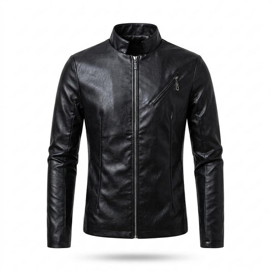 Gentleman Code - Cubor | Tailliert Hochgeschlossen Lederjacke Herren
