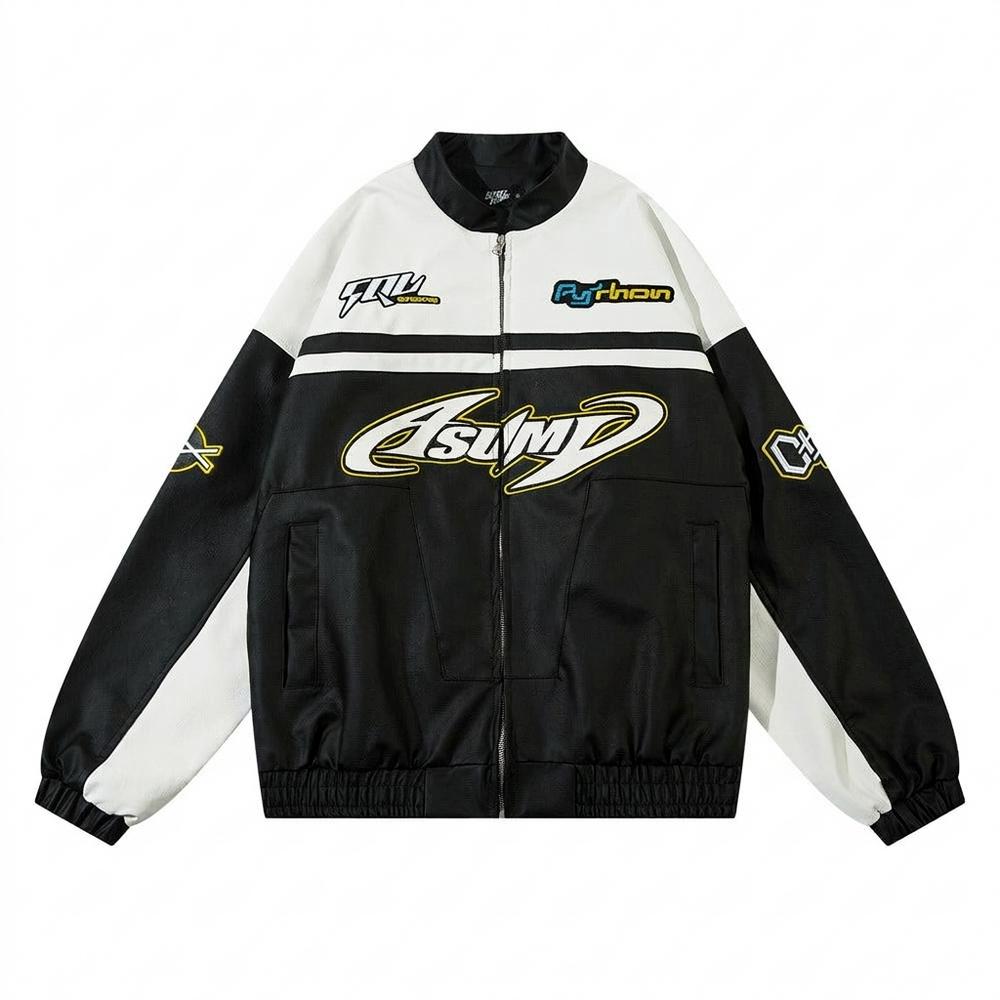 Gentleman Code - Dehav | Zweifarbige Bedruckte Lederjacke Unisex
