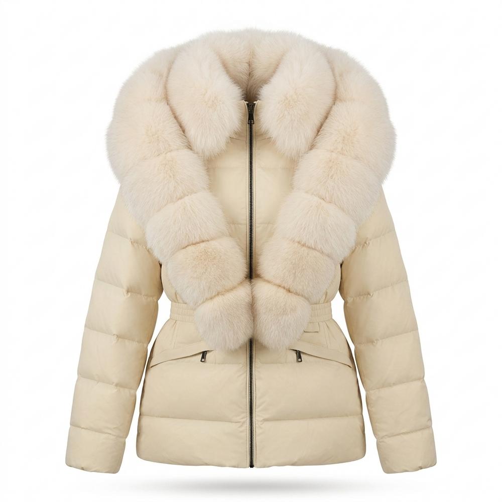 Nobleman Code - Nerok | Pelzbesetzt Gesteppt Jacke Damen