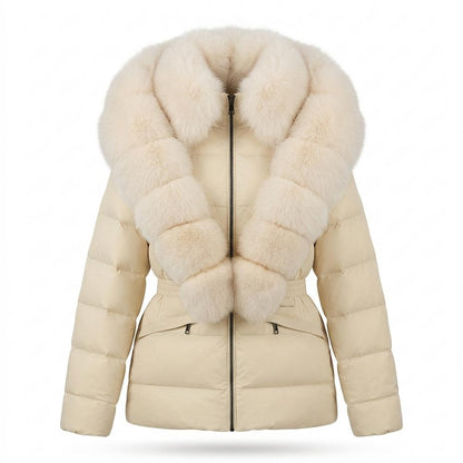Nobleman Code - Nerok | Pelzbesetzt Gesteppt Jacke Damen