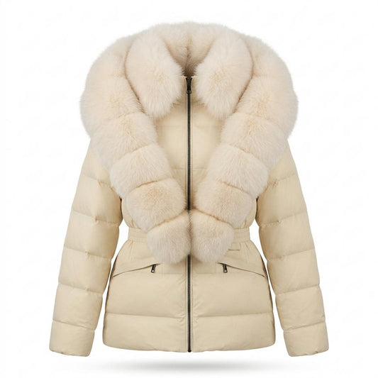 Nobleman Code - Nerok | Pelzbesetzt Gesteppt Jacke Damen