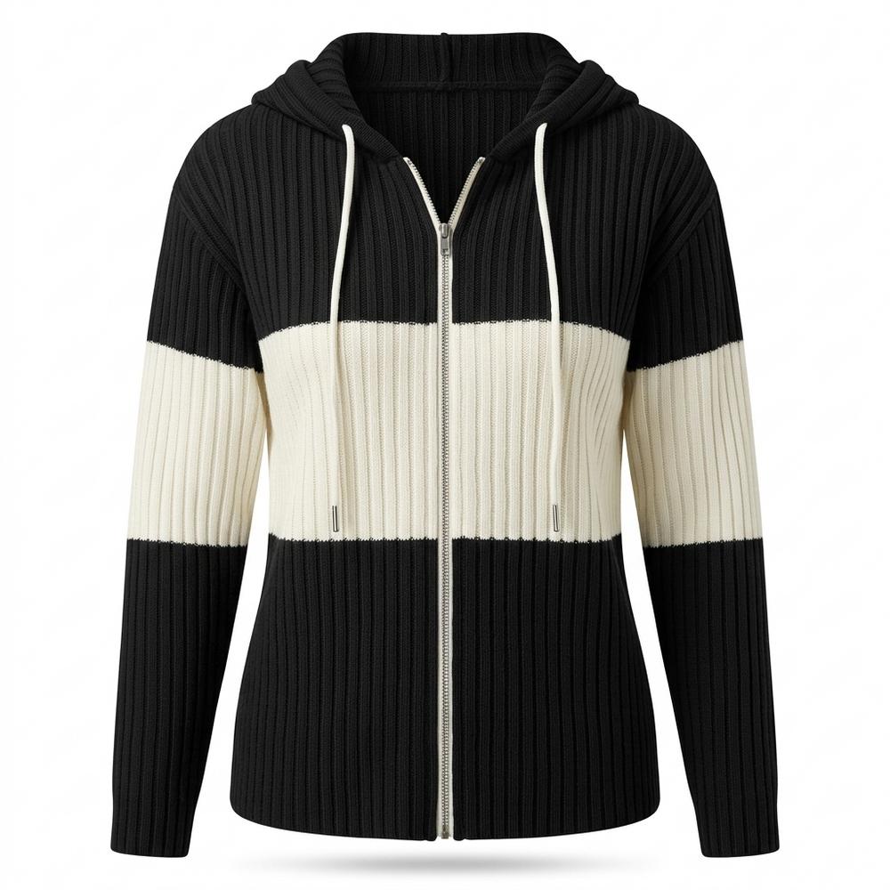 Nobleman Code - Konov | Gerippt Langärmelig Hoodie Damen