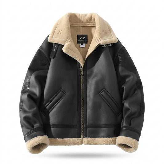 Nobleman Code - Kesom | Warm Gefüttert Lederjacke Herren
