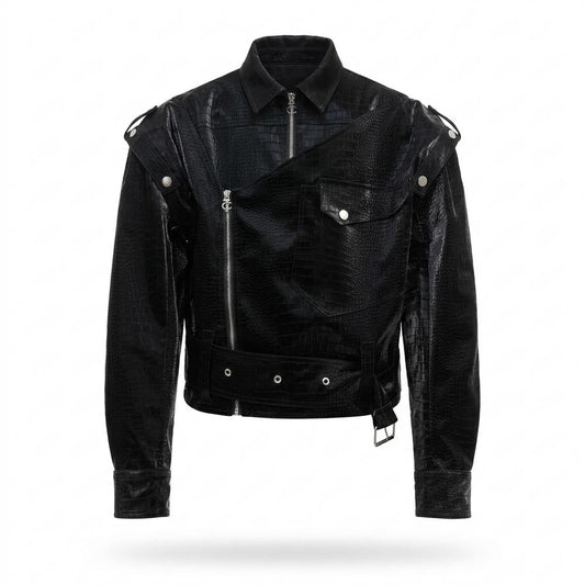 Nobleman Code - Nadis | Geprägt Asymmetrisch Lederjacke Unisex