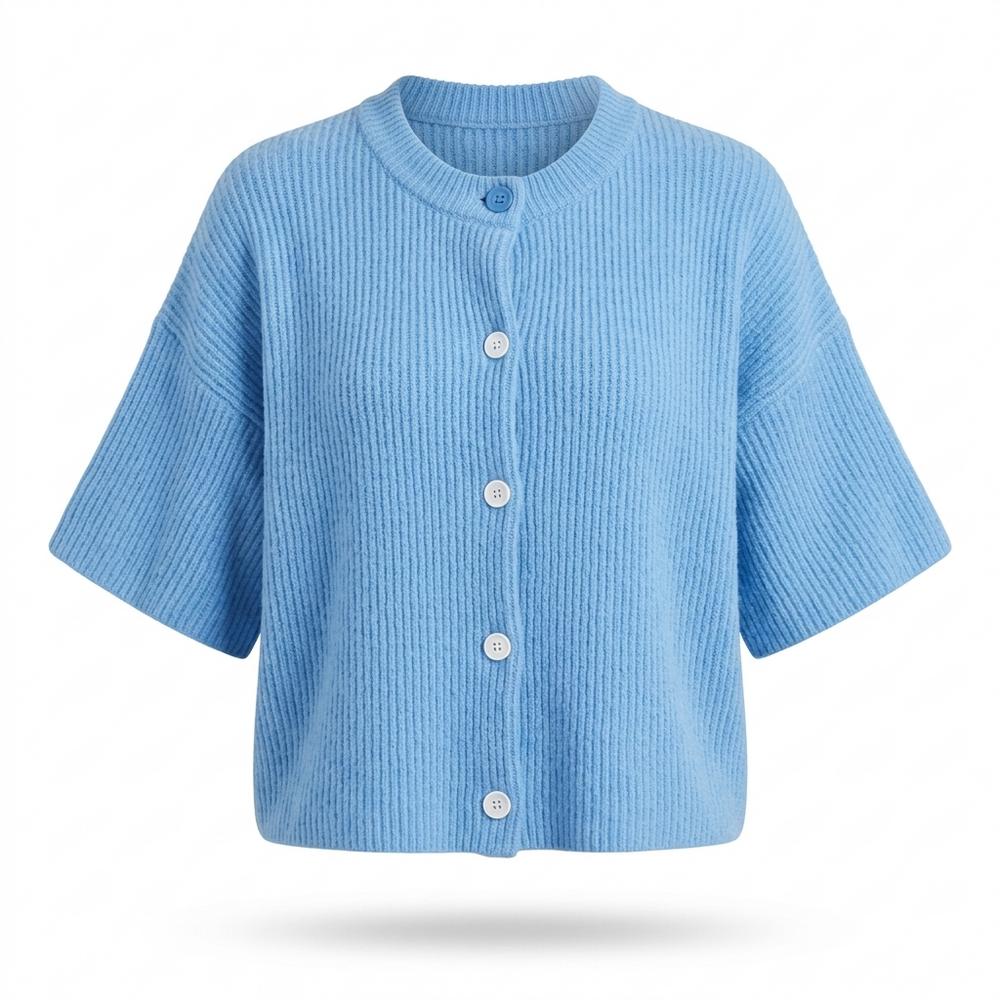 Nobleman Code - Zomir | Kurzärmliger Gerippter Cardigan Damen