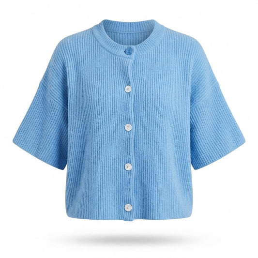 Nobleman Code - Zomir | Kurzärmliger Gerippter Cardigan Damen