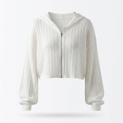 Nobleman Code - Vikok | Transparent Langärmlig Strickjacke Damen