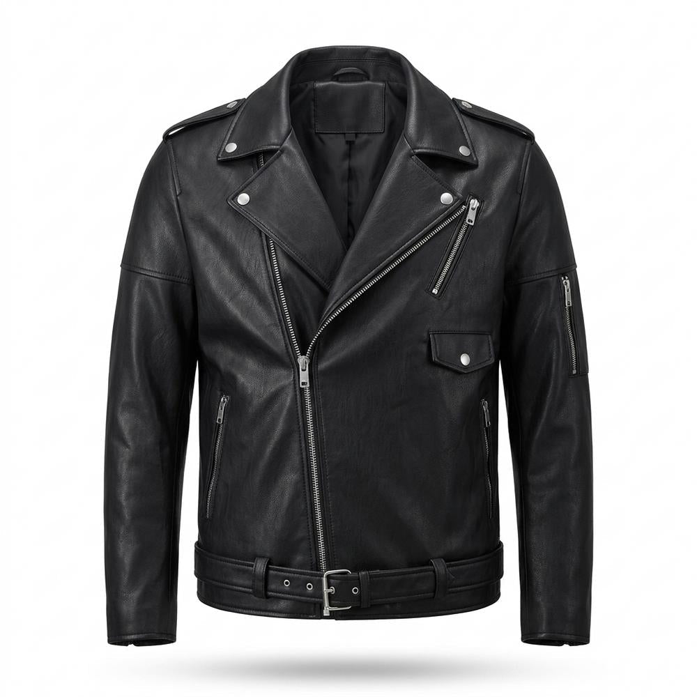 Gentleman Code - Sopol | Asymmetrische Gefütterte Lederjacke Herren