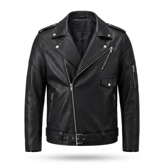 Nobleman Code - Sopol | Asymmetrische Gefütterte Lederjacke Herren