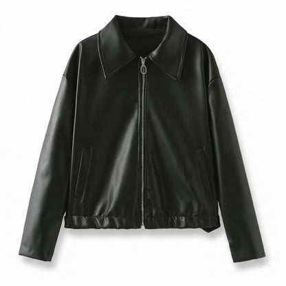 Nobleman Code - Zaras | Gekragt Glatt Lederjacke Unisex