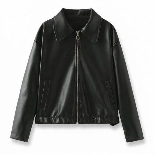 Nobleman Code - Zaras | Gekragt Glatt Lederjacke Unisex