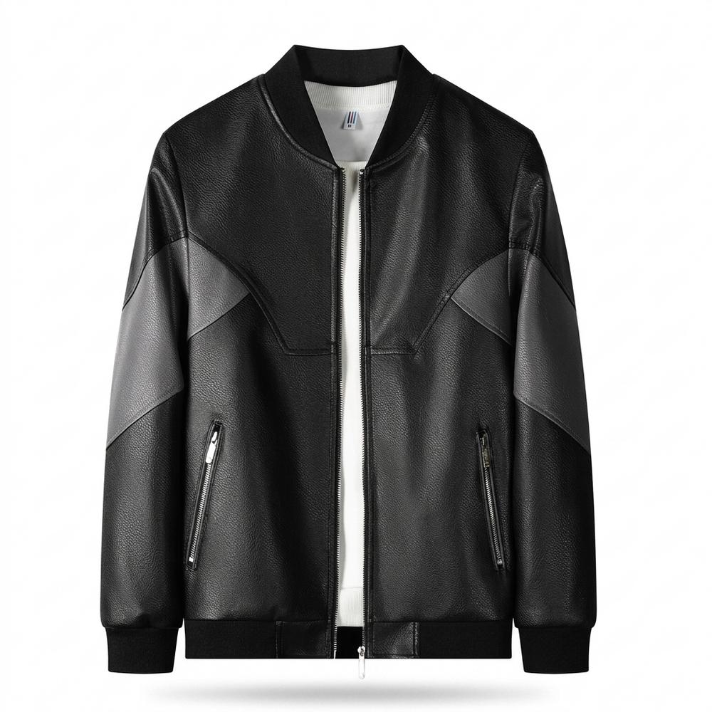 Gentleman Code - Nirak | Zweifarbige Strukturierte Lederjacke Herren