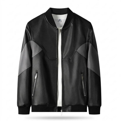Gentleman Code - Nirak | Zweifarbige Strukturierte Lederjacke Herren