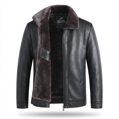 Gentleman Code - Lezor | Gefütterte Reißverschluss Lederjacke Herren