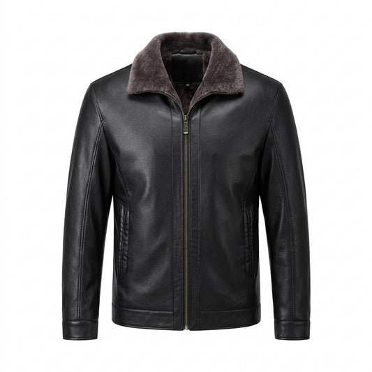 Nobleman Code - Sudom | Gefütterte Glatte Lederjacke Herren