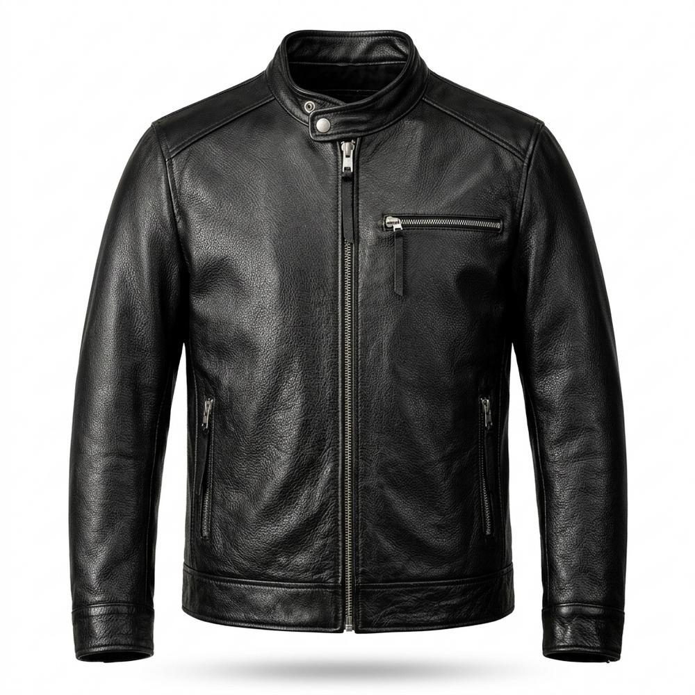 Gentleman Code - Vibar | Gekörnte Gefütterte Lederjacke Herren