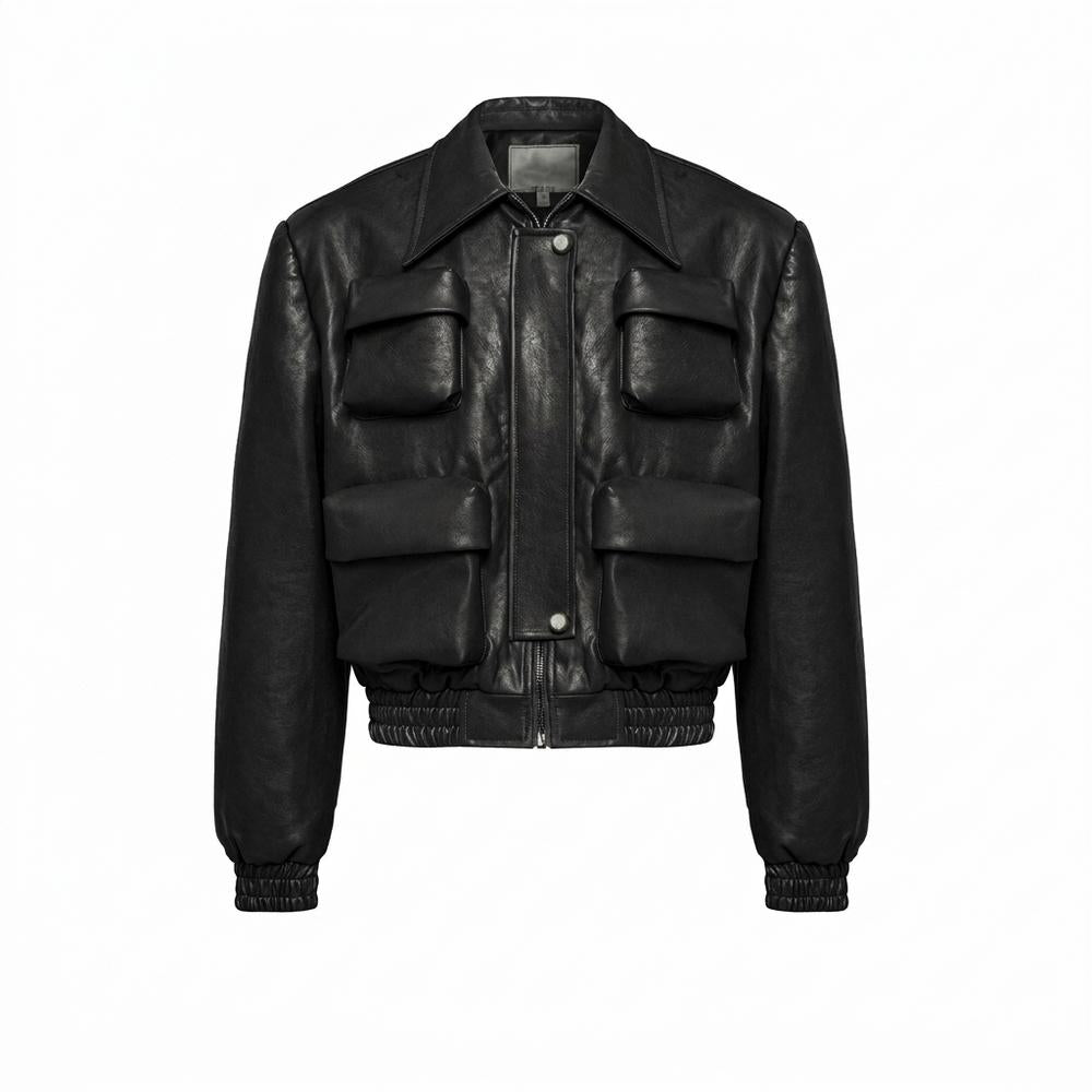 Gentleman Code - Tidit | Aufgesetzt Gesmokt Lederjacke Unisex