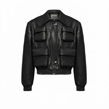 Gentleman Code - Tidit | Aufgesetzt Gesmokt Lederjacke Unisex