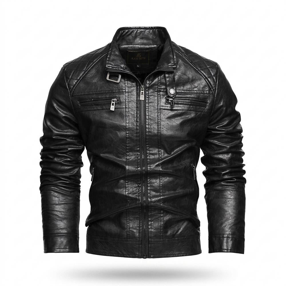 Gentleman Code - Yenil | Gesteppt Tailliert Lederjacke Herren
