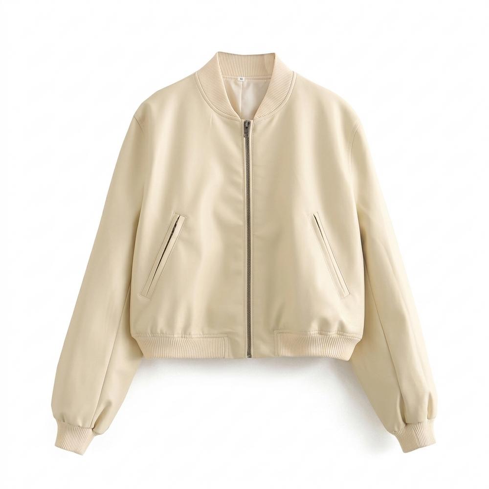 Gentleman Code - Depur | Gefüttert Kurzgeschnitten Lederjacke Damen