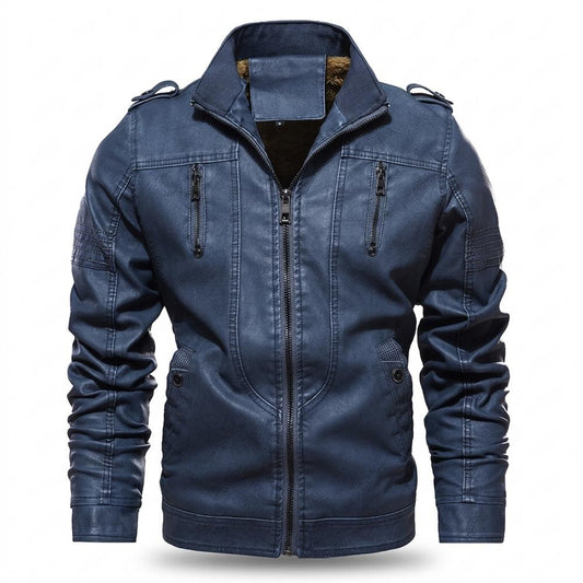 Gentleman Code - Cehim | Gefüttert Gesteppt Lederjacke Herren