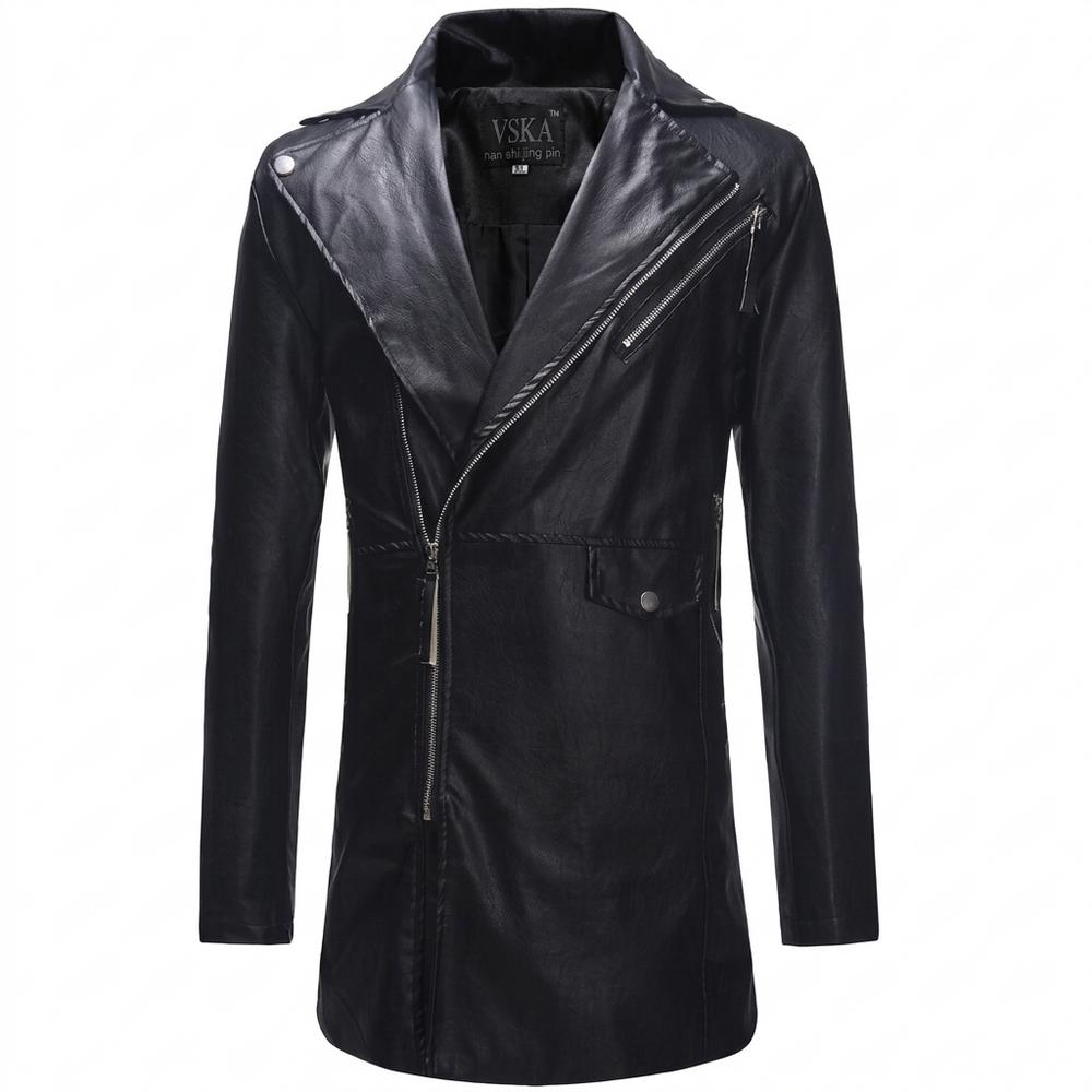 Gentleman Code - Eoson | Asymmetrischer Taillierter Ledermantel Herren