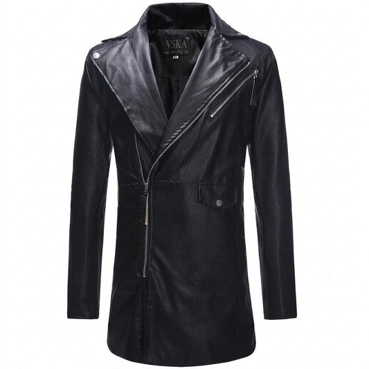 Nobleman Code - Eoson | Asymmetrischer Taillierter Ledermantel Herren
