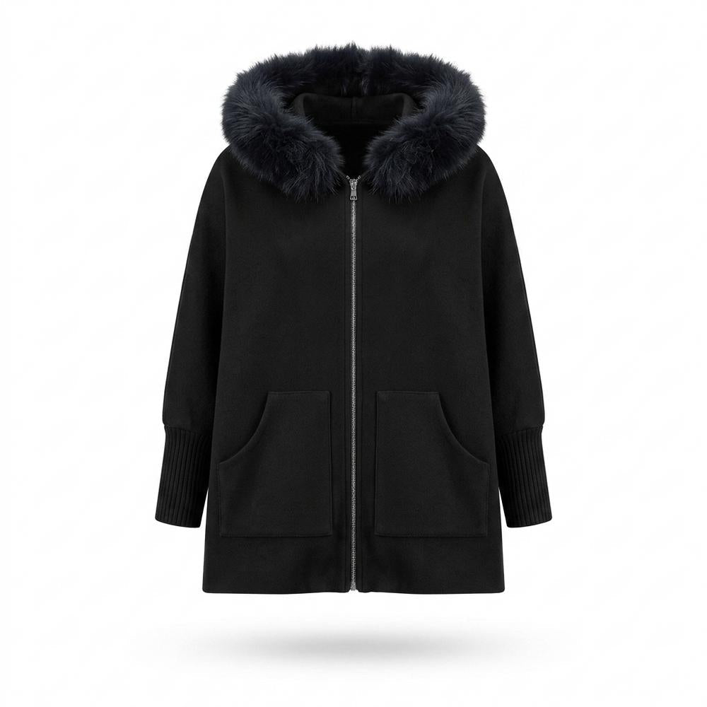 Gentleman Code - Aikak | Ponchoartige Fellbesetzte Jacke Damen