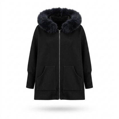 Gentleman Code - Aikak | Ponchoartige Fellbesetzte Jacke Damen