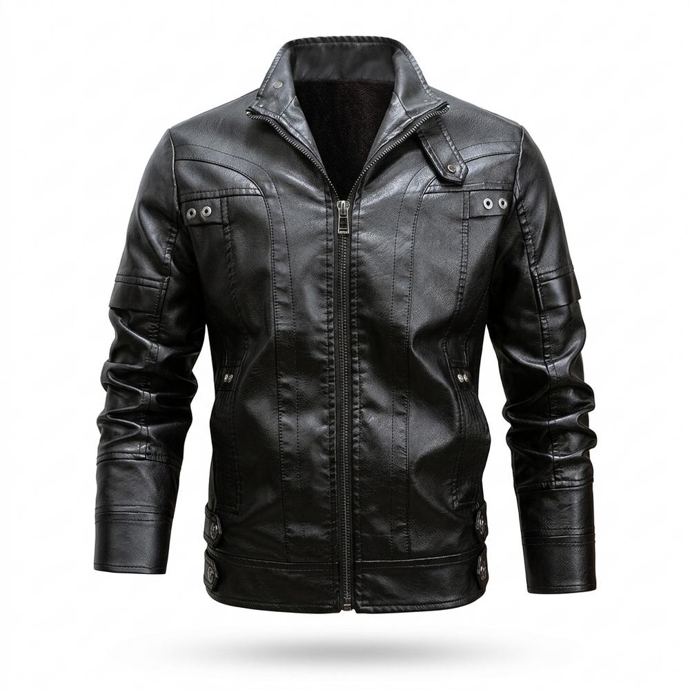 Gentleman Code - Suwan | Gefüttert Strukturiert Lederjacke Herren