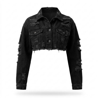 Gentleman Code - Aekud | Kurzgeschnitten Zerrissen Jacke Damen