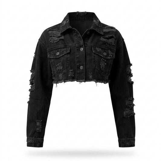 Gentleman Code - Aekud | Kurzgeschnitten Zerrissen Jacke Damen
