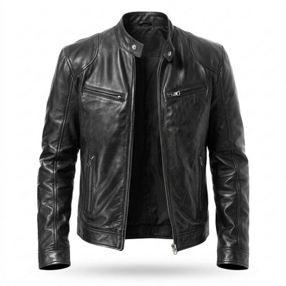 Gentleman Code - Sozus | Tailliert Gesteppt Lederjacke Herren