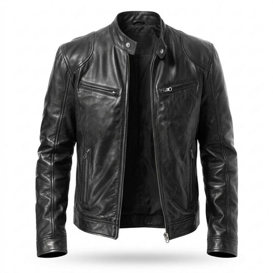 Nobleman Code - Sozus | Tailliert Gesteppt Lederjacke Herren
