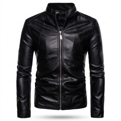 Gentleman Code - Tibir | Tailliert Glatt Lederjacke Herren